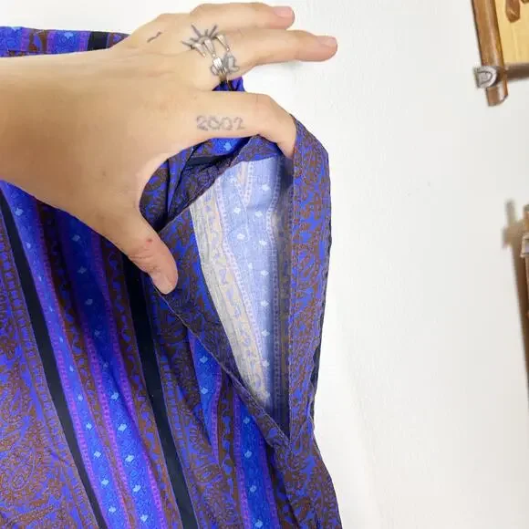 J. Peterman Vintage Cotton Multicolored Caftan Kaftan House Dress MuuMuu sz M - Picture 4 of 9